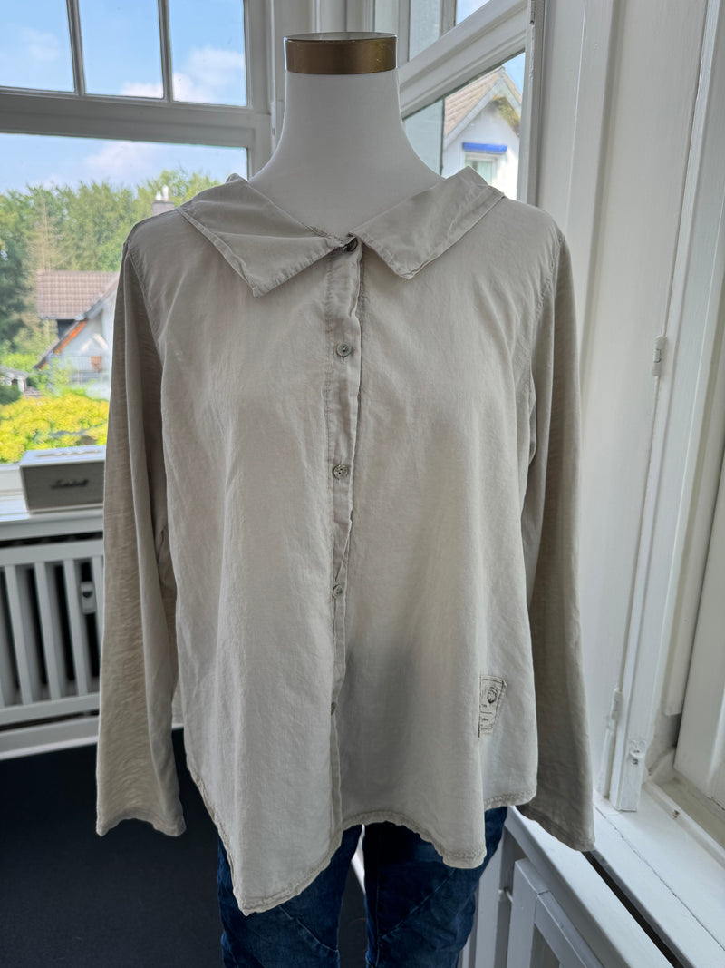 Langarmshirt mit Knöpfen basic beige