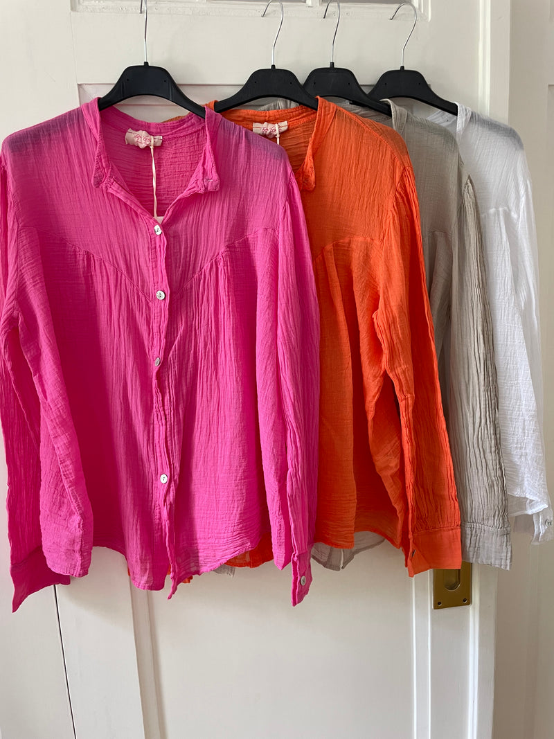Bluse happy mit Knöpfen kastiger Schnitt mehrere Farben