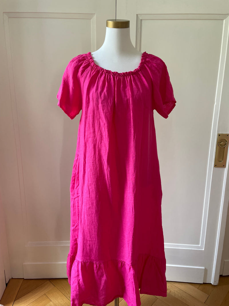 Leinenkleid mit Taschen bestseller pink