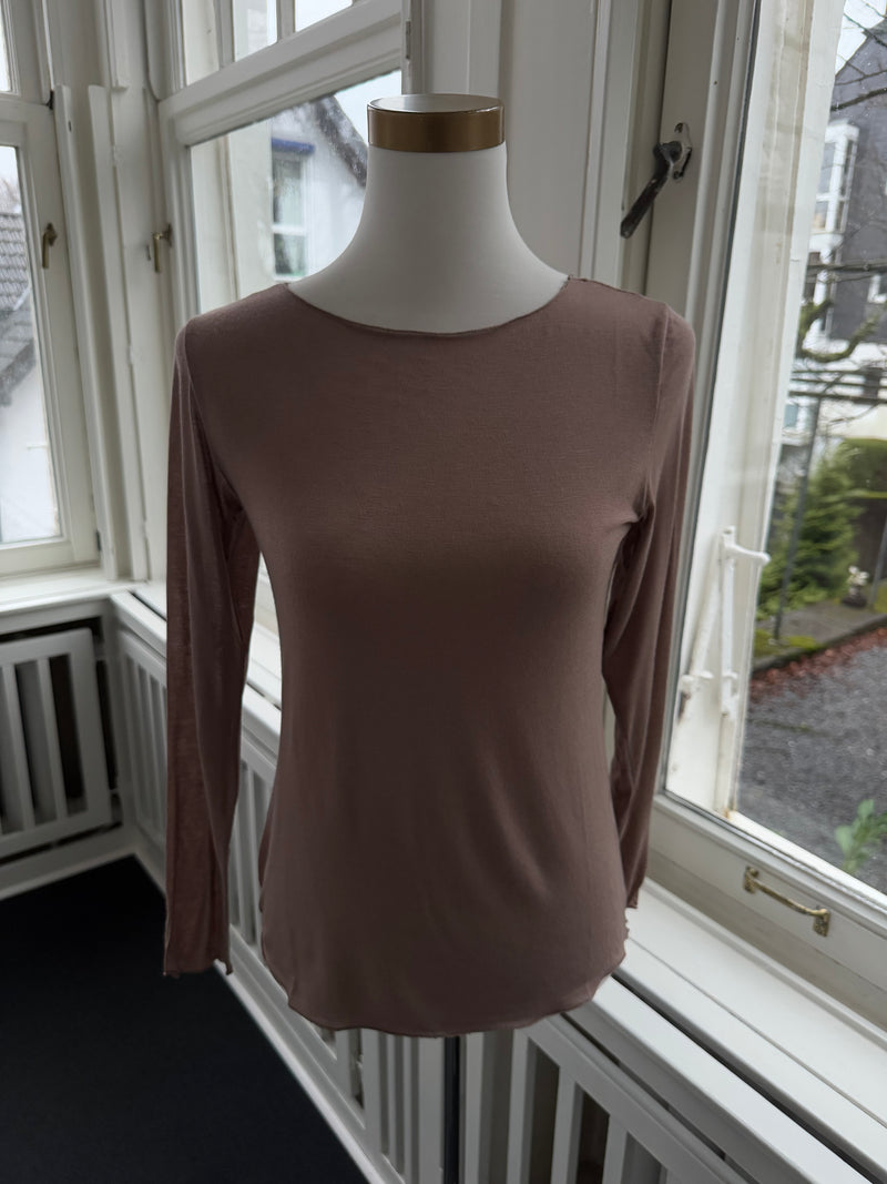 Shirt Cashmere fine glatt taupe