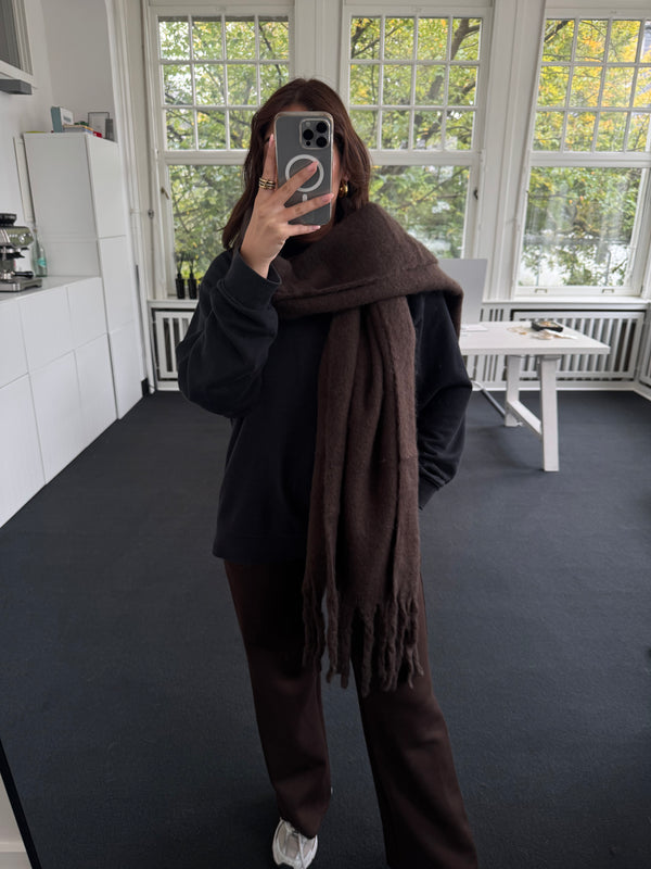 !!!launch SAMSTAG!!!!Super Soft Oversize-Schal mit Fransen – Braun