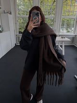 !!!launch SAMSTAG!!!!Super Soft Oversize-Schal mit Fransen – Braun