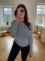 Gepunktetes Kaschmir-Shirt – Weiches Feinstrick Basic mit Stretchanteil babyblau