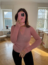 Gepunktetes Kaschmir-Shirt – Weiches Feinstrick Basic mit Stretchanteil rosa/rot