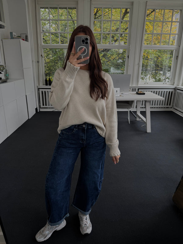 Ballonhose in Dunkelblau – Viral Trend, High Stretch, Normal Fit