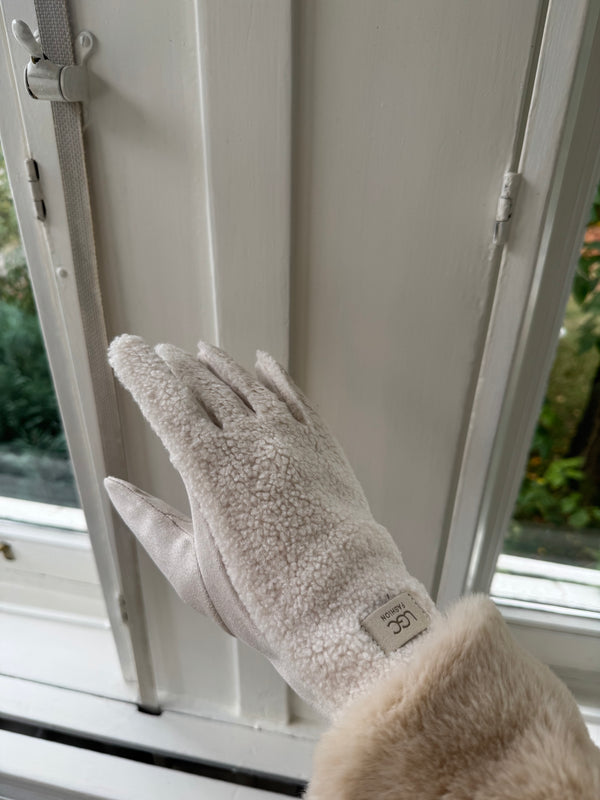 Plüsch-Handschuhe One Size – superweich & mit Touchscreen-Funktion creme