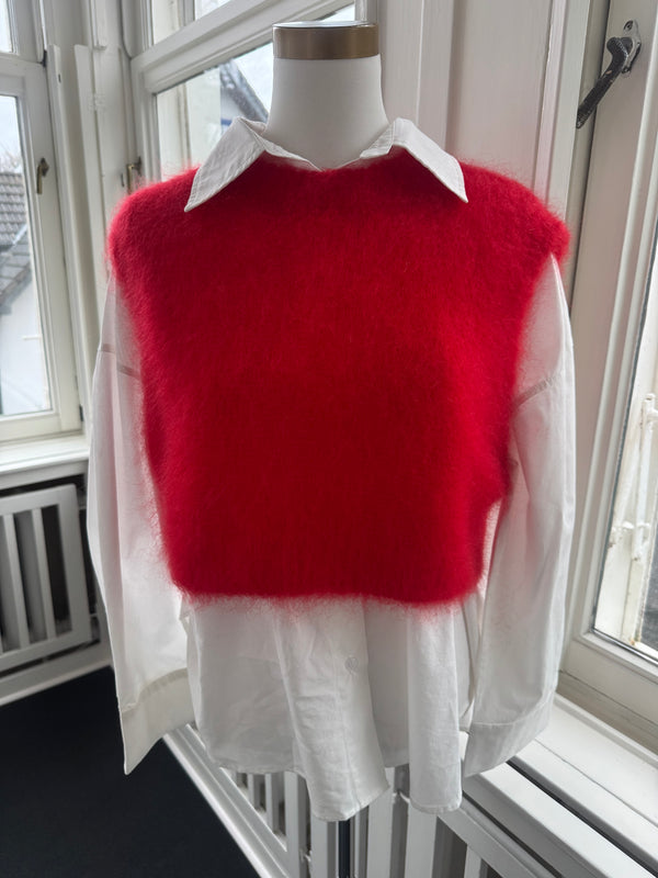 Pullunder Mohair kurz rot