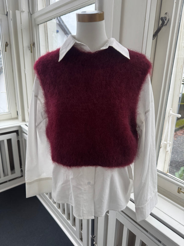 Pullunder Mohair kurz bordo