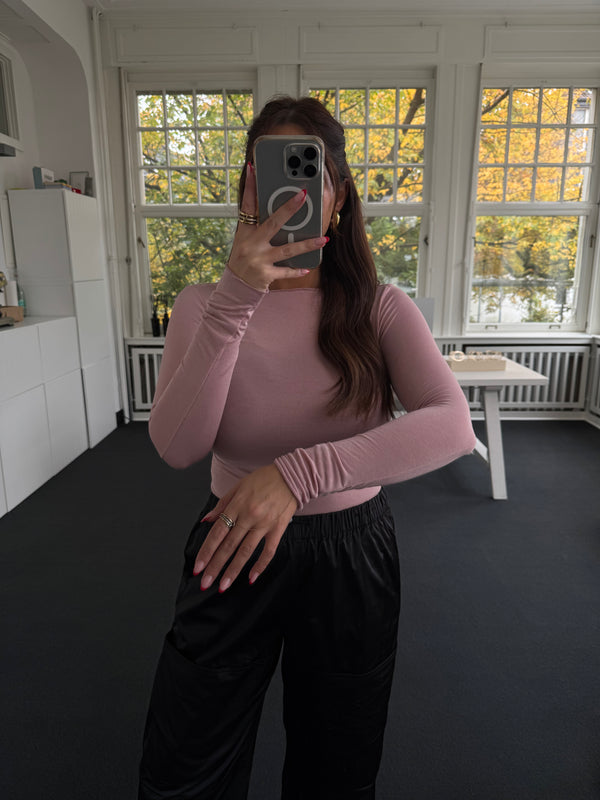 Figurbetontes Kaschmir-Shirt – One Size – Weicher Stretchstoff rosa