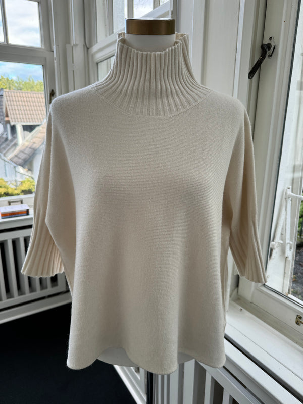 Strickoberteil bestseller basic Stehkragen beige