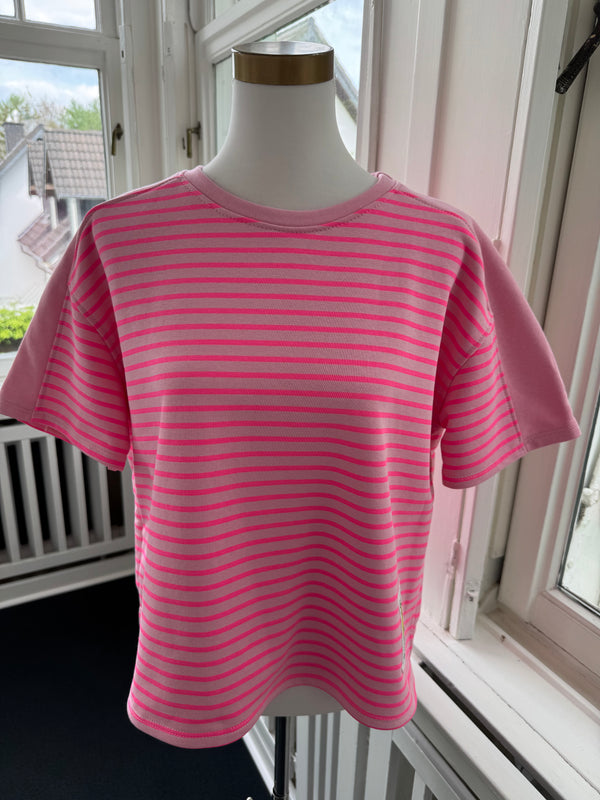 T Shirt gestreift smile pink