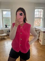 Plüschweste mit Taschen – Trendy & Warm pink