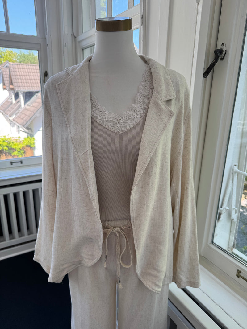 Leinen Blazer beige