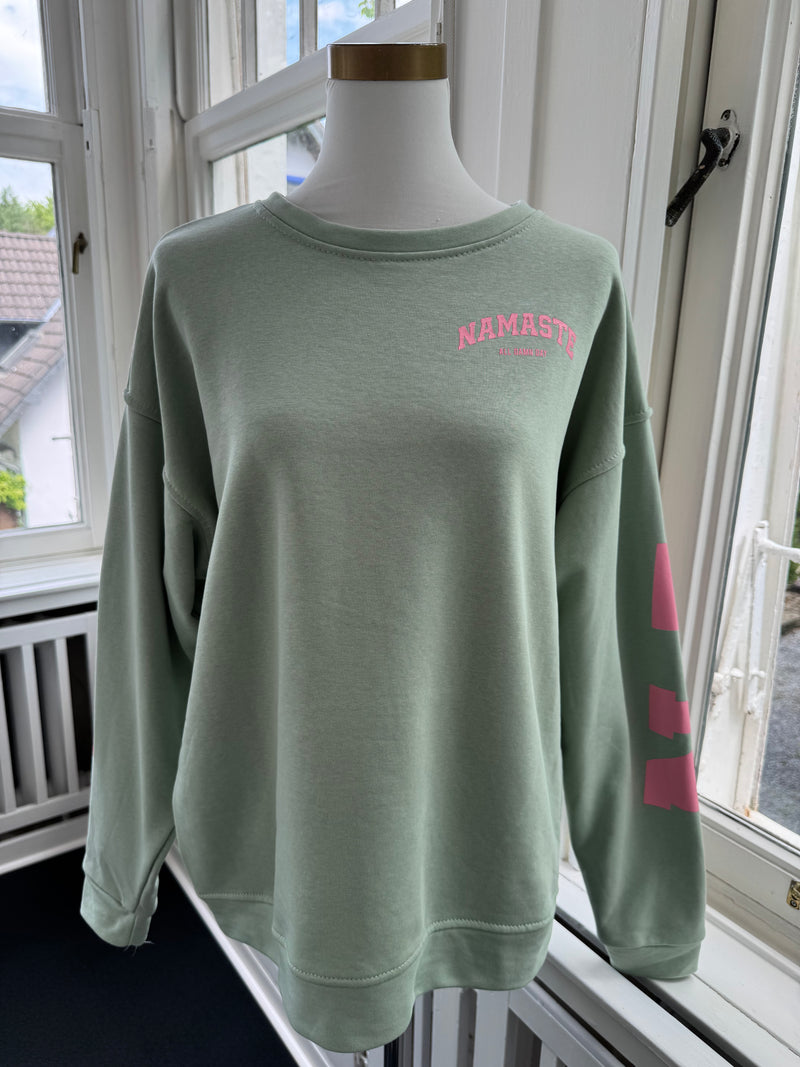 Sweatshirt Namaste mint/rosa