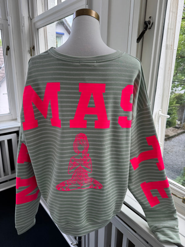 Sweatshirt namaste gestreift mint/pink