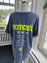 T-shirt Namaste oversized blau