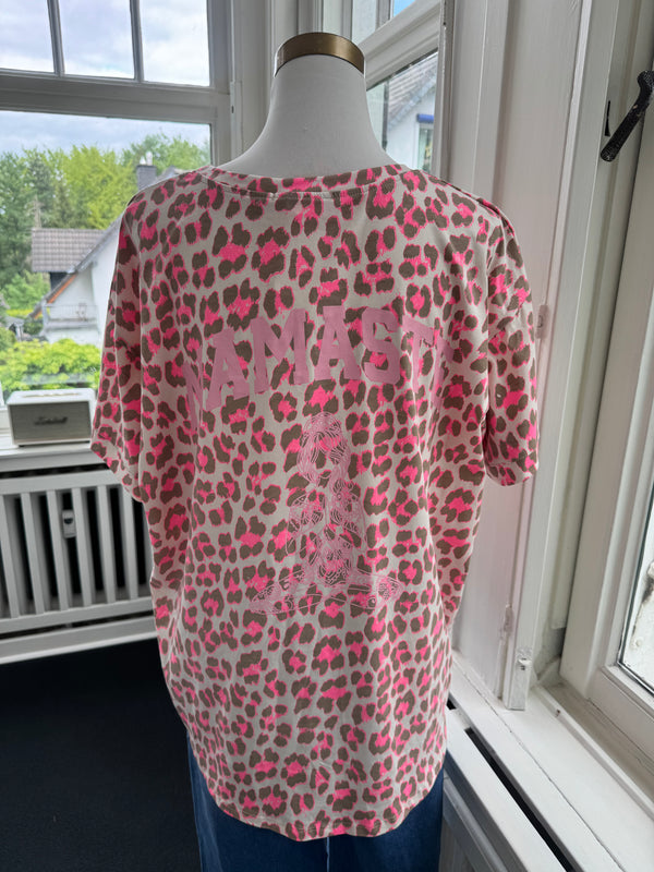 T-Shirt Namaste leo grün/pink
