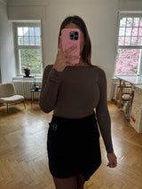 Figurbetontes Kaschmir-Shirt – One Size – Weicher Stretchstoff taupe