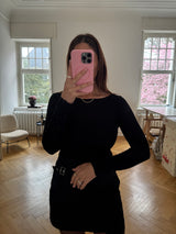 Figurbetontes Kaschmir-Shirt – One Size – Weicher Stretchstoff schwarz