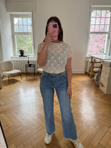 Stretch Jeanshose mit Fransen – Knöchellang & Super Bequem