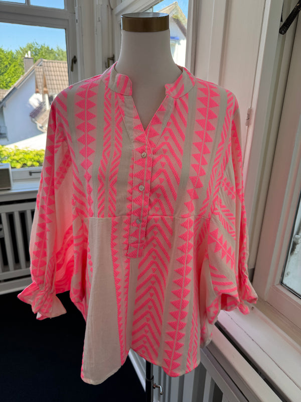 Bluse must have summer ballonärmel pink