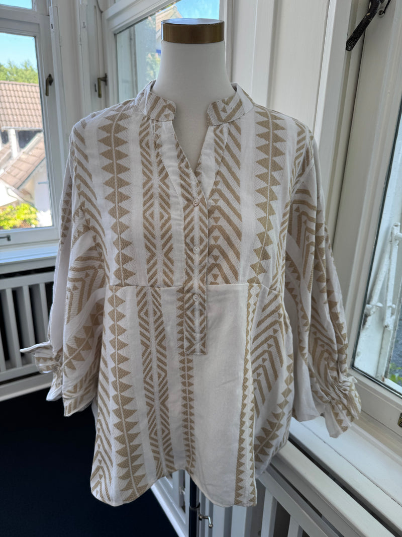 Bluse must have summer ballonärmel beige