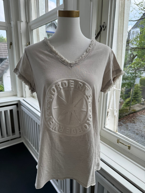 T-Shirt Norderney ausgefranst beige