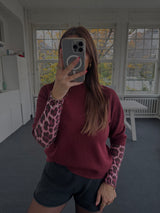 Feinstrick Halbarm Pullover – One Size (36–40) | Edler Viskose-Mix bordeaux