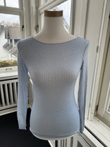 Gepunktetes Kaschmir-Shirt – Weiches Feinstrick Basic mit Stretchanteil babyblau