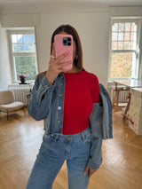 Figurbetontes Kaschmir-Shirt – One Size – Weicher Stretchstoff rot