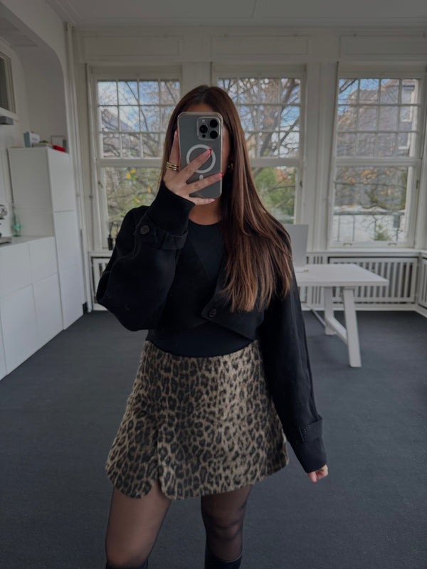 Bolero aus Super-Soft Strick mit Bindeknopf – One Size (36–40) schwarz