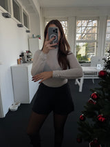 Kaschmir-Style Shirt mit Stehkragen creme