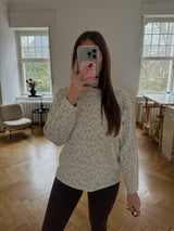 Beiges/grau Glitzer-Oberteil – One Size (36–38) | Super Soft | Silberglitzer | Viskose-Mix