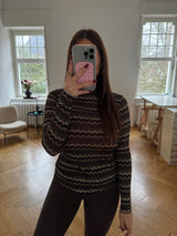 Kaschmir-Mix Shirt – One Size (36–40) | Grün/Camel Gemustert | Super Soft | Must-Have