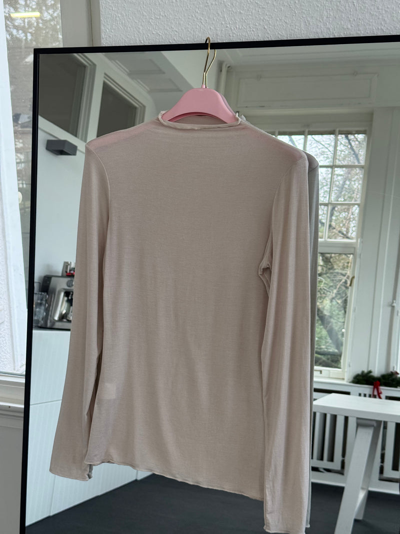 Kaschmir-Style Shirt mit Stehkragen creme