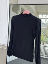 Kaschmir-Style Shirt mit Stehkragen schwarz