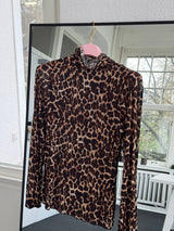 Kaschmir-Style Rollkragen-Shirt in Leo Beige