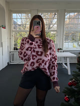 Leo Strickpullover – Weich, Kratzfrei & Locker Geschnitten – Rosa/Bordeaux – Größe 36–42