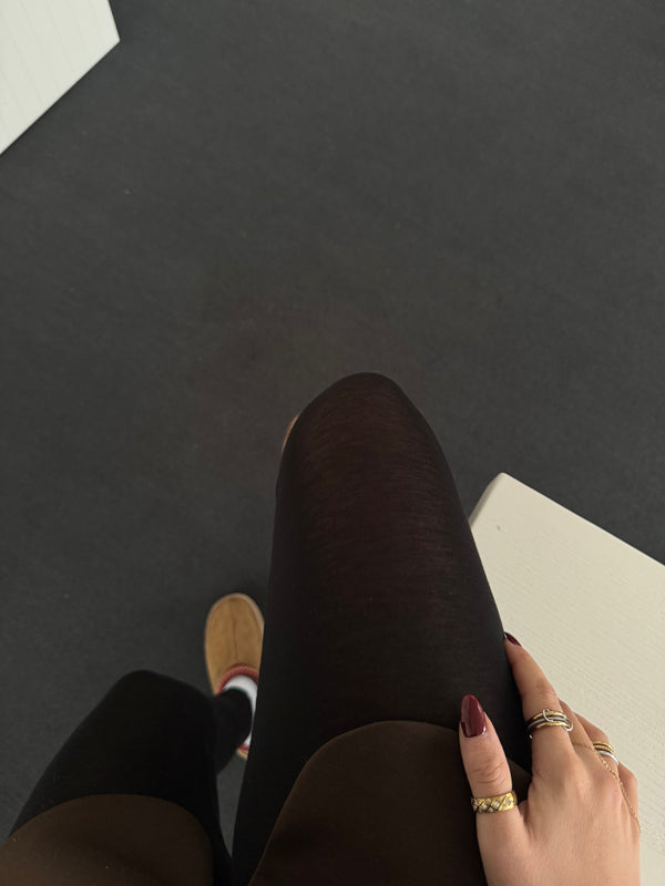 Kaschmir-Modal Leggings – Ultraweich & Dünn, Homewear oder Unterzieher –One Size (36–42) schwarz