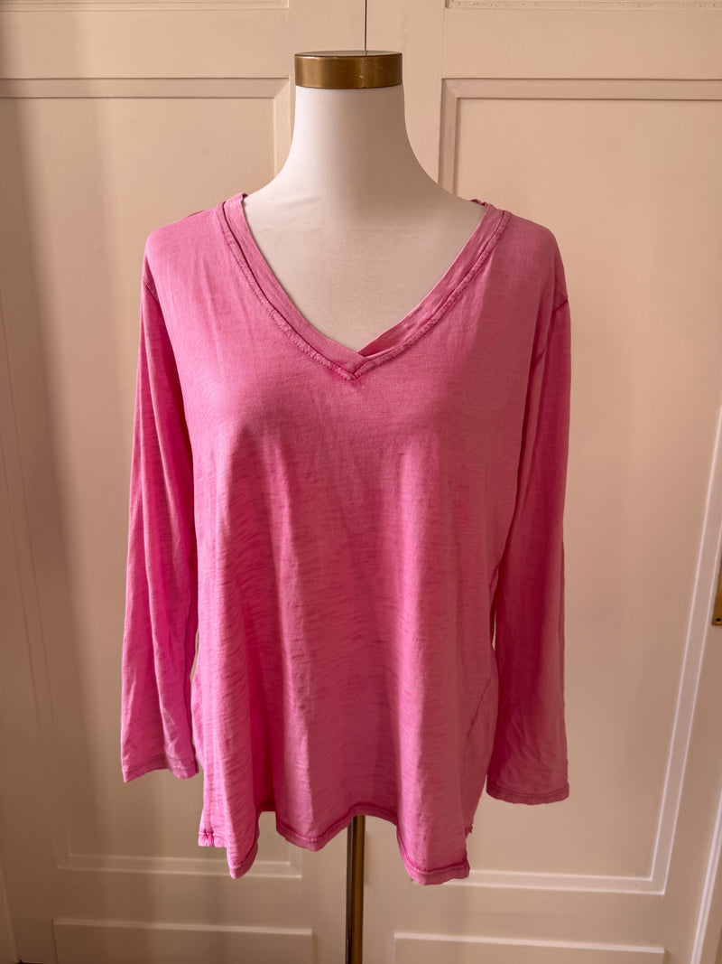 Shirt basic February hinten länger pink