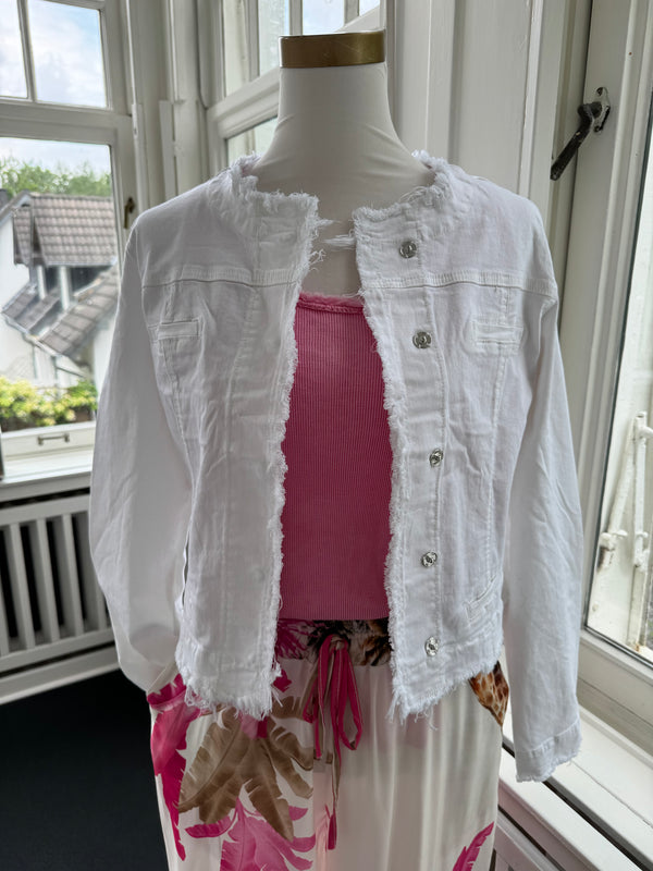 JEANSJACKE AUSGEFRANST WEIß