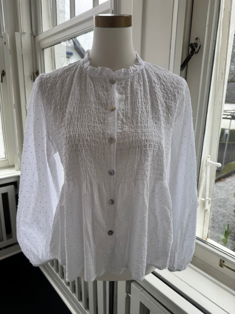 Bluse valentine rüschen 100% Baumwolle weiß