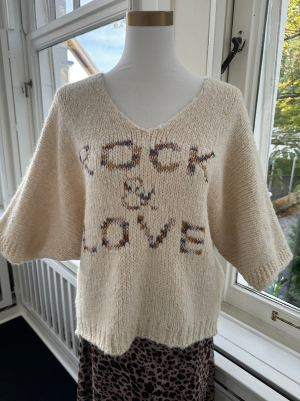 Strickoberteil Rock& Love kastiger schnitt creme