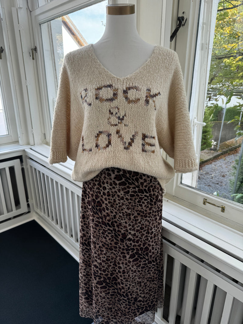 Strickoberteil Rock& Love kastiger schnitt creme