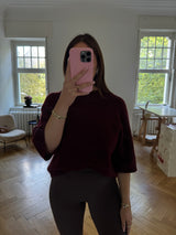 Oberteil kastiger schnitt Alpaka bordeaux