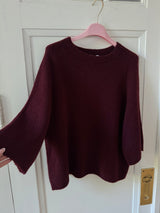 Oberteil kastiger schnitt Alpaka bordeaux