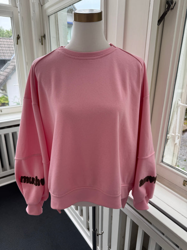 Sweatshirt amour ballonärmel rosa