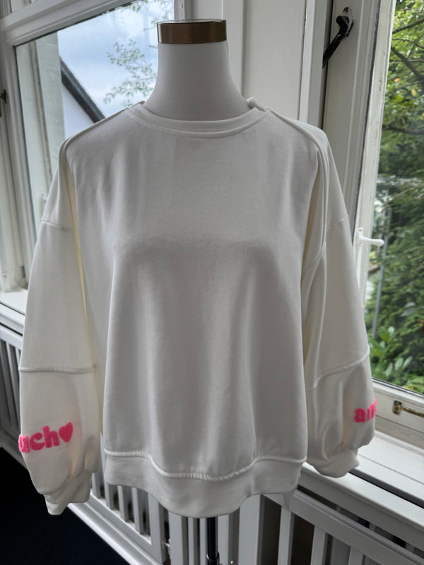 Sweatshirt amour ballonärmel weiß