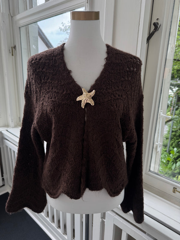 Strickjacke stern weite ärmel braun