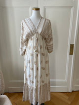 Maxikleid Boho V-Ausschnitt beige